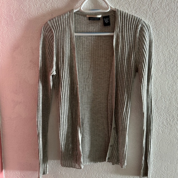 Moda international Gray lightweight sweater cardigan size M - Picture 7 of 8